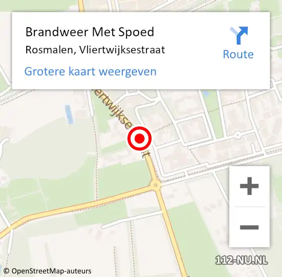 Locatie op kaart van de 112 melding: Brandweer Met Spoed Naar Rosmalen, Vliertwijksestraat op 30 mei 2018 06:44