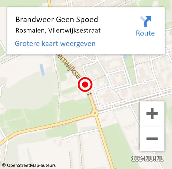 Locatie op kaart van de 112 melding: Brandweer Geen Spoed Naar Rosmalen, Vliertwijksestraat op 30 mei 2018 06:47