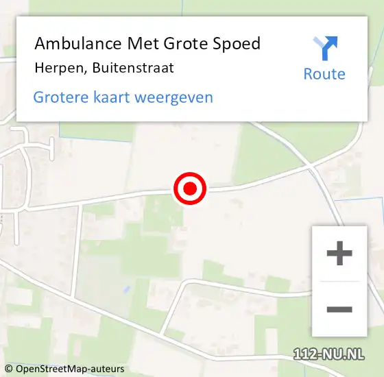 Locatie op kaart van de 112 melding: Ambulance Met Grote Spoed Naar Herpen, Buitenstraat op 30 mei 2018 06:50