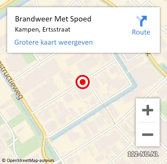 Locatie op kaart van de 112 melding: Brandweer Met Spoed Naar Kampen, Ertsstraat op 30 mei 2018 07:40