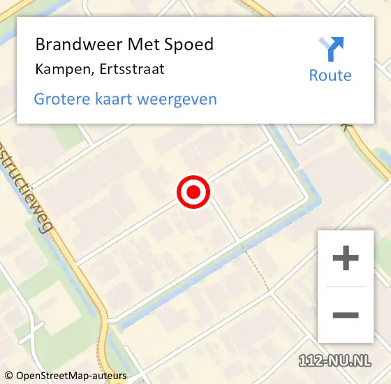 Locatie op kaart van de 112 melding: Brandweer Met Spoed Naar Kampen, Ertsstraat op 30 mei 2018 07:41