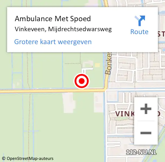 Locatie op kaart van de 112 melding: Ambulance Met Spoed Naar Vinkeveen, Mijdrechtsedwarsweg op 30 mei 2018 07:47