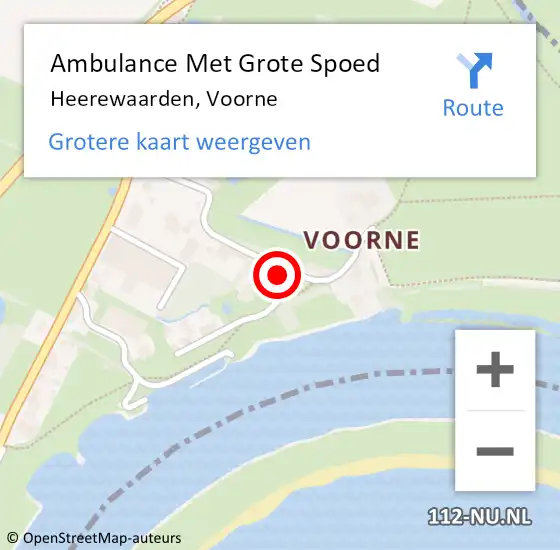 Locatie op kaart van de 112 melding: Ambulance Met Grote Spoed Naar Heerewaarden, Voorne op 30 mei 2018 08:46