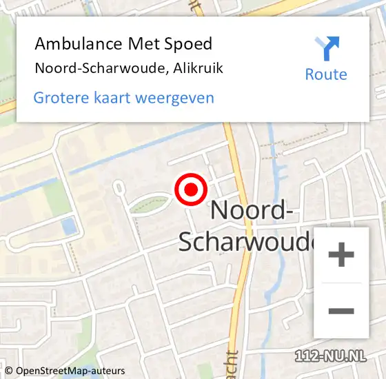 Locatie op kaart van de 112 melding: Ambulance Met Spoed Naar Noord-Scharwoude, Alikruik op 30 mei 2018 09:42