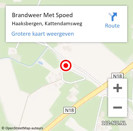 Locatie op kaart van de 112 melding: Brandweer Met Spoed Naar Haaksbergen, Kattendamsweg op 30 mei 2018 10:00