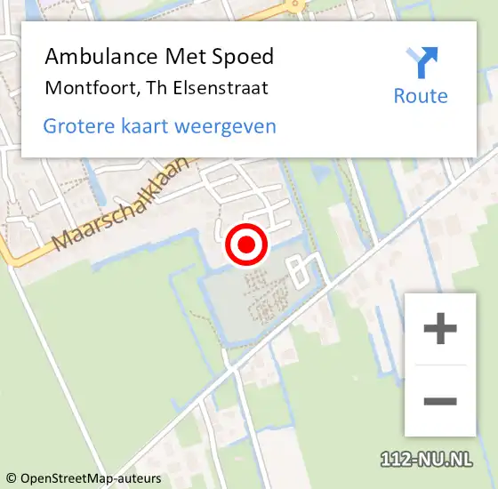 Locatie op kaart van de 112 melding: Ambulance Met Spoed Naar Montfoort, Th Elsenstraat op 30 mei 2018 10:21