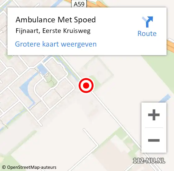 Locatie op kaart van de 112 melding: Ambulance Met Spoed Naar Fijnaart, Eerste Kruisweg op 30 mei 2018 10:30