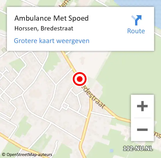 Locatie op kaart van de 112 melding: Ambulance Met Spoed Naar Horssen, Bredestraat op 30 mei 2018 14:32