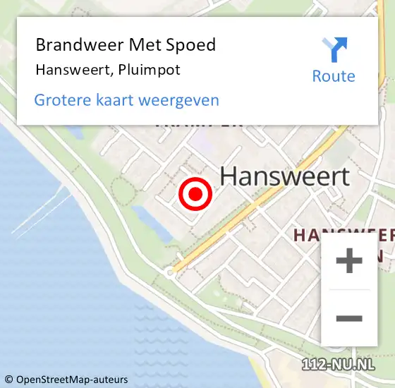 Locatie op kaart van de 112 melding: Brandweer Met Spoed Naar Hansweert, Pluimpot op 30 mei 2018 14:33