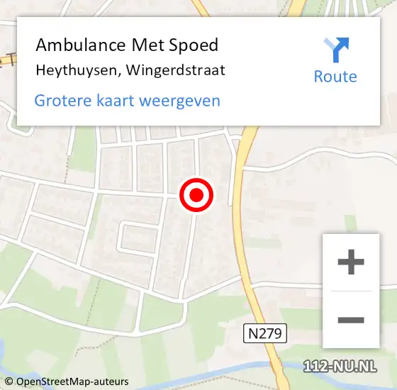 Locatie op kaart van de 112 melding: Ambulance Met Spoed Naar Heythuysen, Wingerdstraat op 30 mei 2018 14:41