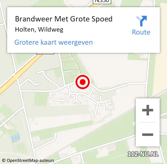 Locatie op kaart van de 112 melding: Brandweer Met Grote Spoed Naar Holten, Wildweg op 30 mei 2018 15:17