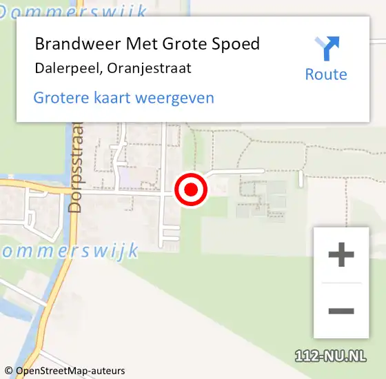 Locatie op kaart van de 112 melding: Brandweer Met Grote Spoed Naar Dalerpeel, Oranjestraat op 30 mei 2018 15:48