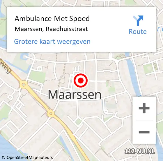 Locatie op kaart van de 112 melding: Ambulance Met Spoed Naar Maarssen, Raadhuisstraat op 30 mei 2018 16:50