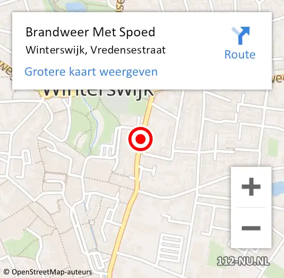 Locatie op kaart van de 112 melding: Brandweer Met Spoed Naar Winterswijk, Vredensestraat op 30 mei 2018 17:48