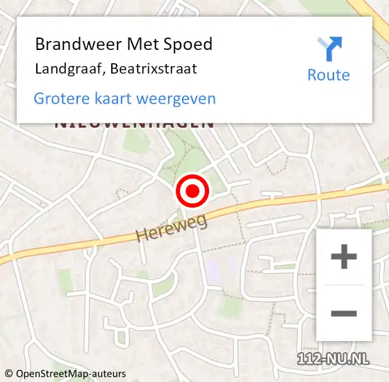 Locatie op kaart van de 112 melding: Brandweer Met Spoed Naar Landgraaf, Beatrixstraat op 30 mei 2018 17:49