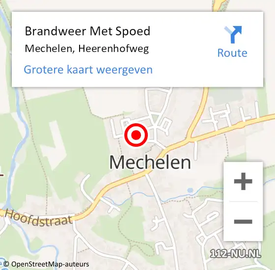 Locatie op kaart van de 112 melding: Brandweer Met Spoed Naar Mechelen, Heerenhofweg op 30 mei 2018 18:11