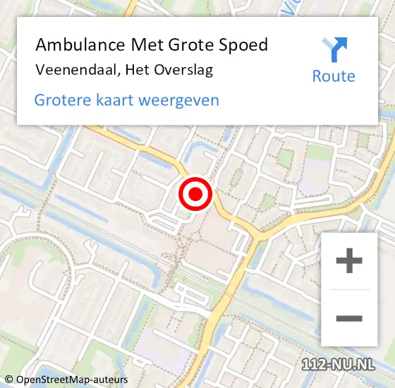 Locatie op kaart van de 112 melding: Ambulance Met Grote Spoed Naar Veenendaal, Het Overslag op 30 mei 2018 18:16