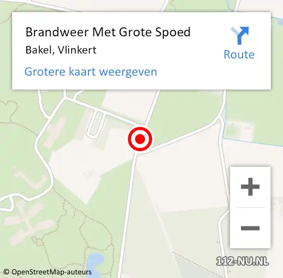 Locatie op kaart van de 112 melding: Brandweer Met Grote Spoed Naar Bakel, Vlinkert op 30 mei 2018 18:25