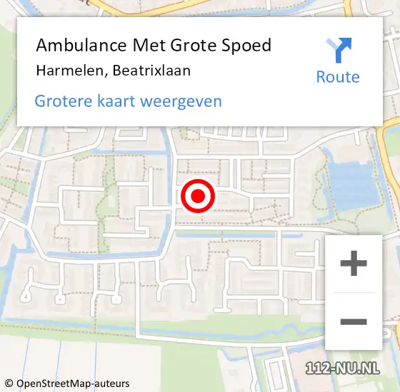 Locatie op kaart van de 112 melding: Ambulance Met Grote Spoed Naar Harmelen, Beatrixlaan op 30 mei 2018 19:19