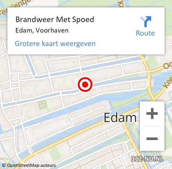 Locatie op kaart van de 112 melding: Brandweer Met Spoed Naar Edam, Voorhaven op 30 mei 2018 20:43