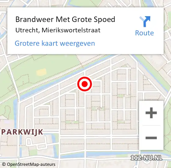 Locatie op kaart van de 112 melding: Brandweer Met Grote Spoed Naar Utrecht, Mierikswortelstraat op 30 mei 2018 23:35