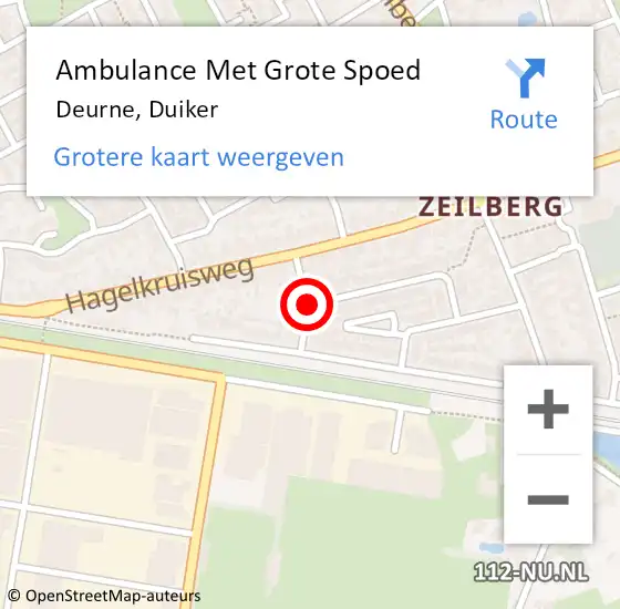 Locatie op kaart van de 112 melding: Ambulance Met Grote Spoed Naar Deurne, Duiker op 30 mei 2018 23:57