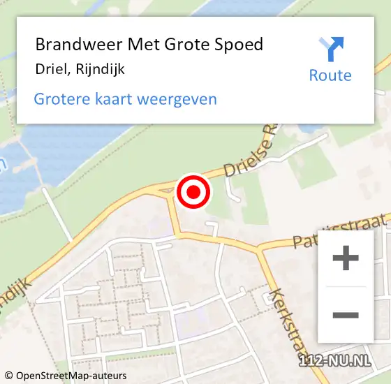 Locatie op kaart van de 112 melding: Brandweer Met Grote Spoed Naar Driel, Rijndijk op 31 mei 2018 01:42