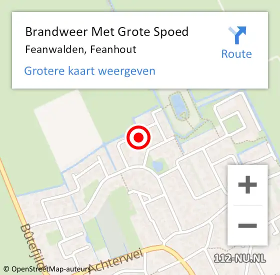 Locatie op kaart van de 112 melding: Brandweer Met Grote Spoed Naar Feanwalden, Feanhout op 31 mei 2018 03:04