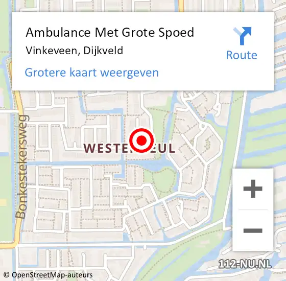 Locatie op kaart van de 112 melding: Ambulance Met Grote Spoed Naar Vinkeveen, Dijkveld op 31 mei 2018 05:59