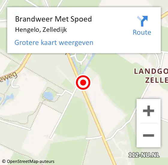 Locatie op kaart van de 112 melding: Brandweer Met Spoed Naar Hengelo, Zelledijk op 23 september 2013 17:13