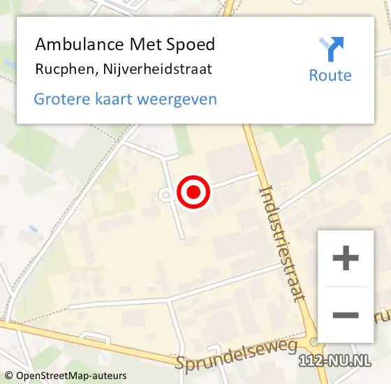 Locatie op kaart van de 112 melding: Ambulance Met Spoed Naar Rucphen, Nijverheidstraat op 31 mei 2018 07:09