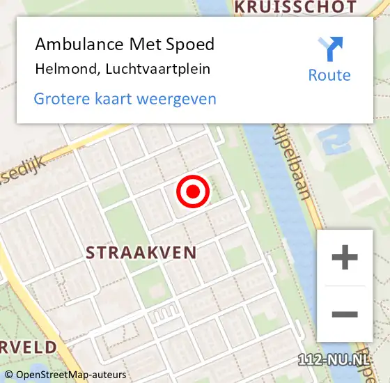 Locatie op kaart van de 112 melding: Ambulance Met Spoed Naar Helmond, Luchtvaartplein op 31 mei 2018 08:08