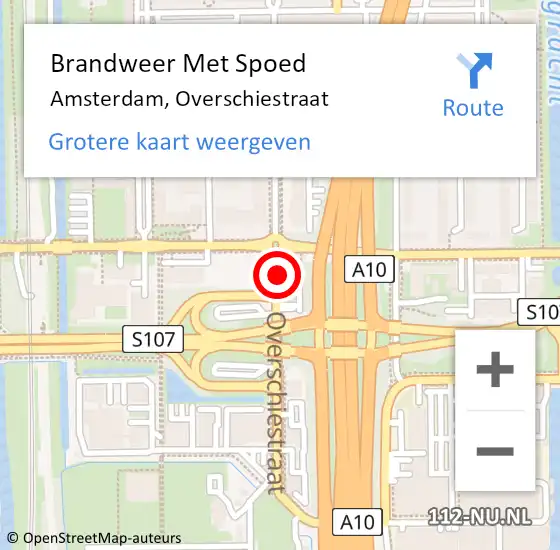 Locatie op kaart van de 112 melding: Brandweer Met Spoed Naar Amsterdam, Overschiestraat op 31 mei 2018 08:08