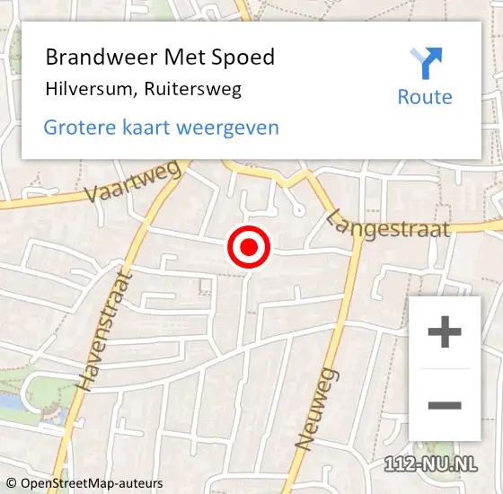 Locatie op kaart van de 112 melding: Brandweer Met Spoed Naar Hilversum, Ruitersweg op 31 mei 2018 08:17