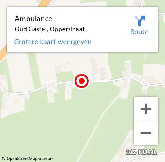 Locatie op kaart van de 112 melding: Ambulance Oud Gastel, Opperstraat op 31 mei 2018 08:36
