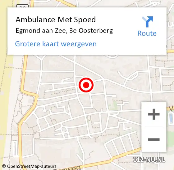 Locatie op kaart van de 112 melding: Ambulance Met Spoed Naar Egmond aan Zee, 3e Oosterberg op 31 mei 2018 09:36