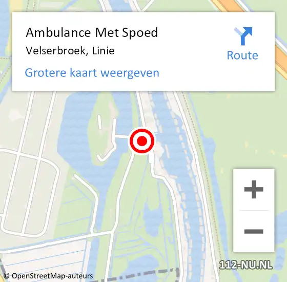 Locatie op kaart van de 112 melding: Ambulance Met Spoed Naar Velserbroek, Linie op 31 mei 2018 09:50