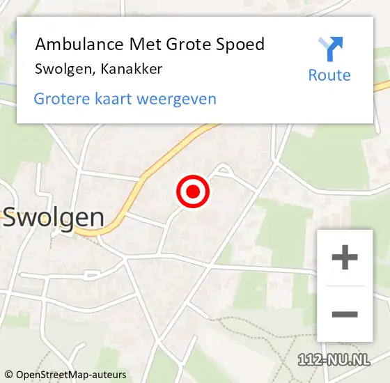 Locatie op kaart van de 112 melding: Ambulance Met Grote Spoed Naar Swolgen, Kanakker op 31 mei 2018 10:16