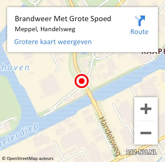 Locatie op kaart van de 112 melding: Brandweer Met Grote Spoed Naar Meppel, Handelsweg op 31 mei 2018 11:09