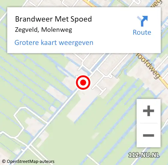 Locatie op kaart van de 112 melding: Brandweer Met Spoed Naar Zegveld, Molenweg op 31 mei 2018 11:22