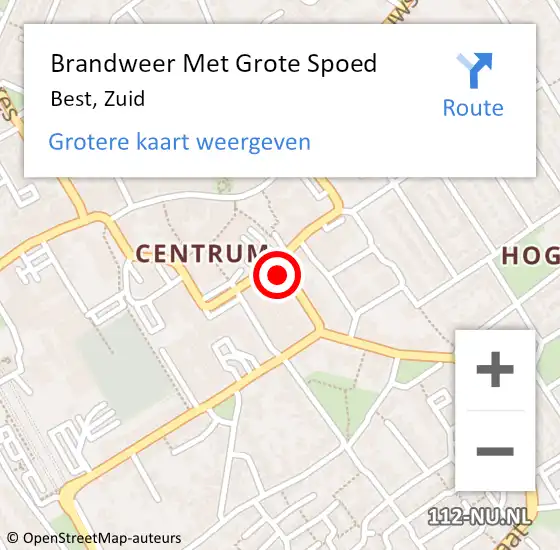 Locatie op kaart van de 112 melding: Brandweer Met Grote Spoed Naar Best, Zuid op 31 mei 2018 11:23