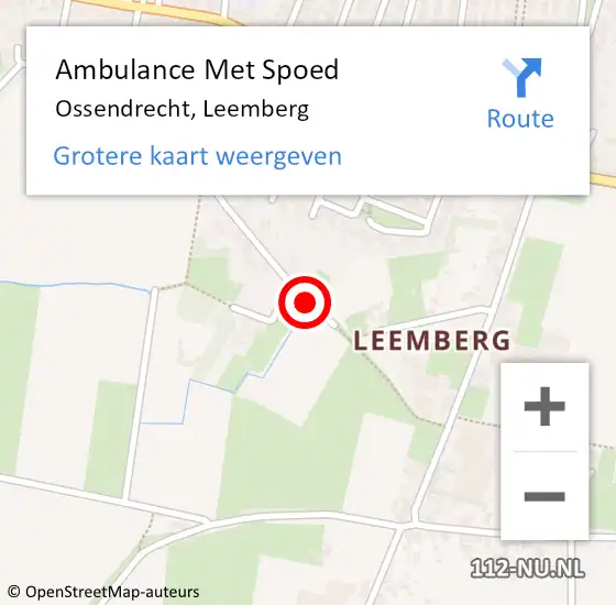 Locatie op kaart van de 112 melding: Ambulance Met Spoed Naar Ossendrecht, Leemberg op 31 mei 2018 11:41