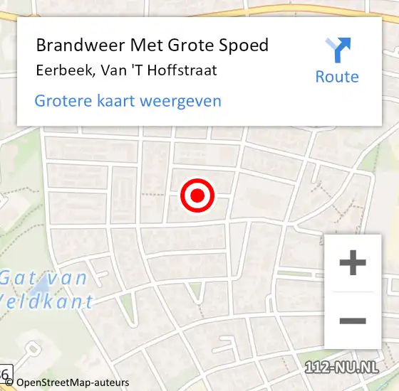 Locatie op kaart van de 112 melding: Brandweer Met Grote Spoed Naar Eerbeek, Van 'T Hoffstraat op 31 mei 2018 11:44