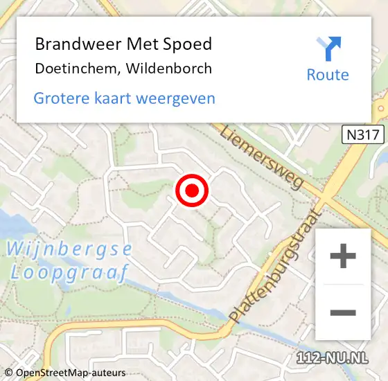 Locatie op kaart van de 112 melding: Brandweer Met Spoed Naar Wildenborch op 31 mei 2018 11:50