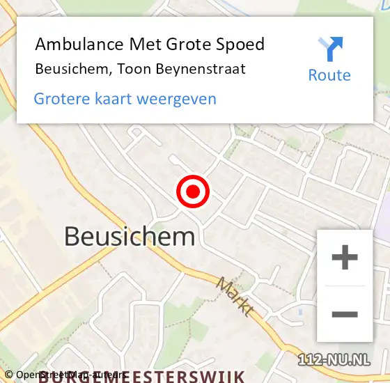 Locatie op kaart van de 112 melding: Ambulance Met Grote Spoed Naar Beusichem, Toon Beynenstraat op 31 mei 2018 11:56