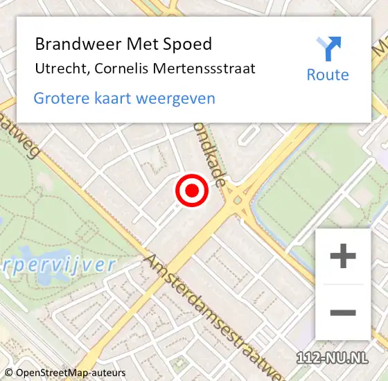 Locatie op kaart van de 112 melding: Brandweer Met Spoed Naar Utrecht, Cornelis Mertenssstraat op 31 mei 2018 12:10