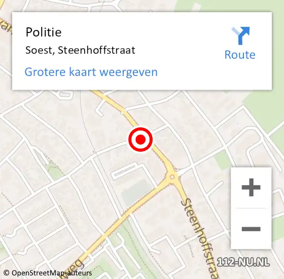 Locatie op kaart van de 112 melding: Politie Soest, Steenhoffstraat op 31 mei 2018 12:47