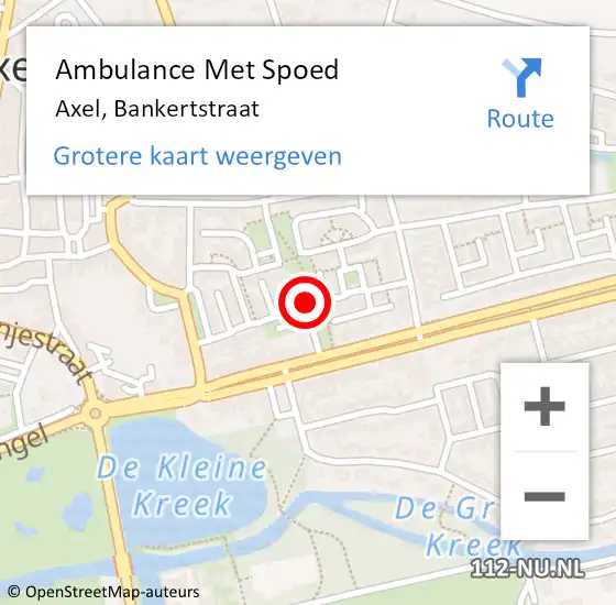 Locatie op kaart van de 112 melding: Ambulance Met Spoed Naar Axel, Bankertstraat op 31 mei 2018 13:59