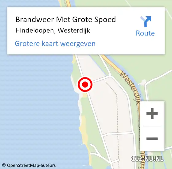 Locatie op kaart van de 112 melding: Brandweer Met Grote Spoed Naar Hindeloopen, Westerdijk op 31 mei 2018 14:40
