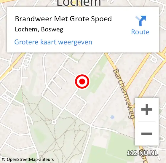 Locatie op kaart van de 112 melding: Brandweer Met Grote Spoed Naar Lochem, Bosweg op 31 mei 2018 15:14